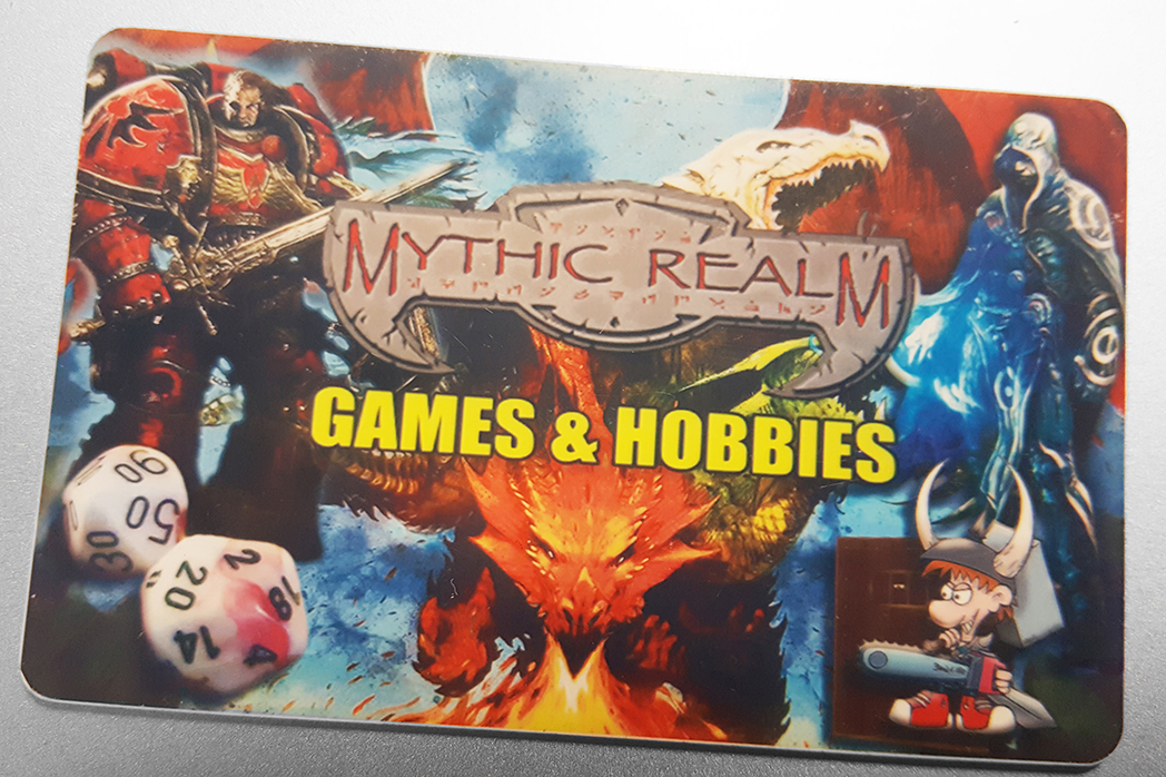 Mythic Realm Games Customer Card Printed